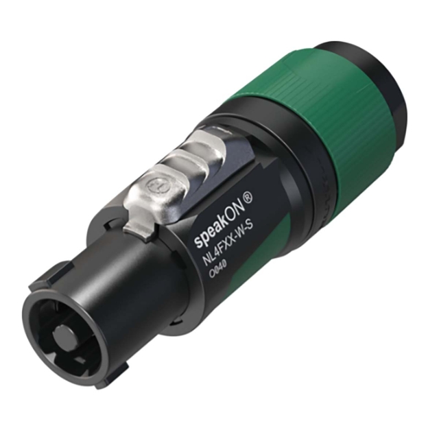 Neutrik 4-polige speakON kabelconnector, schroefaansluitingen, trekontlasting voor kabeldiameters 6 tot 12 mm