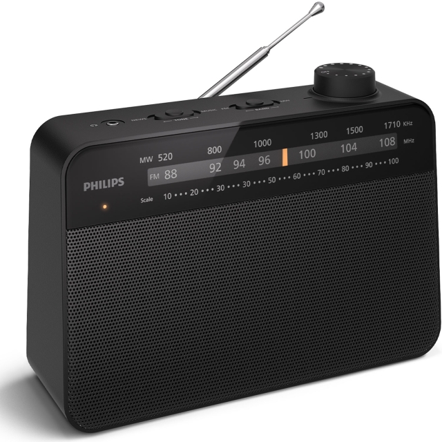 Philips Klassisk köks-radio. Nät- eller batteridrivern. Analog inställning