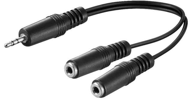 Goobay 3,5 mm mannelijke - 2 x 3,5 mm mono vrouwelijke kabel, 0,2 m