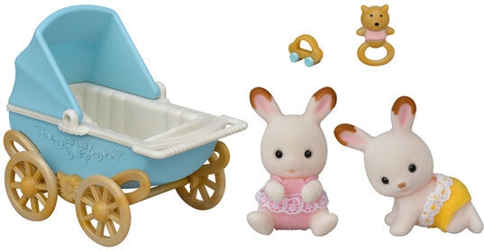Sylvanian Families Chocolade konijntje tweeling set (Kinderwagens)
