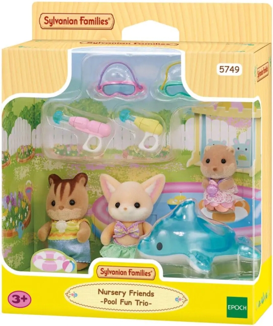 Sylvanian Families Drie in het zwembad