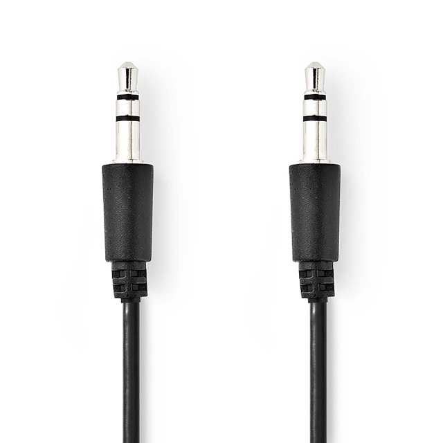Nedis Stereo-Audiokabel | 3,5 mm Male | 3,5 mm Male | Vernikkeld | 1.00 m | Rond | Zwart | Label