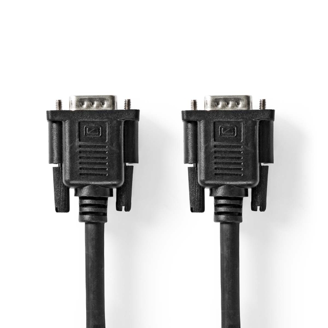 Nedis VGA-Kabel | VGA Male | VGA Female 15p | Vernikkeld | Maximale resolutie: 1280x800 | 2.00 m | Rond | ABS | Zwart | Label