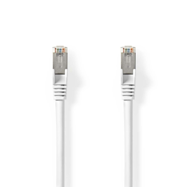 Nedis Cat 8.1 Netwerkkabel | S/FTP | RJ45 Male | RJ45 Male | 0.50 m | Rond | LSZH | Wit | Label