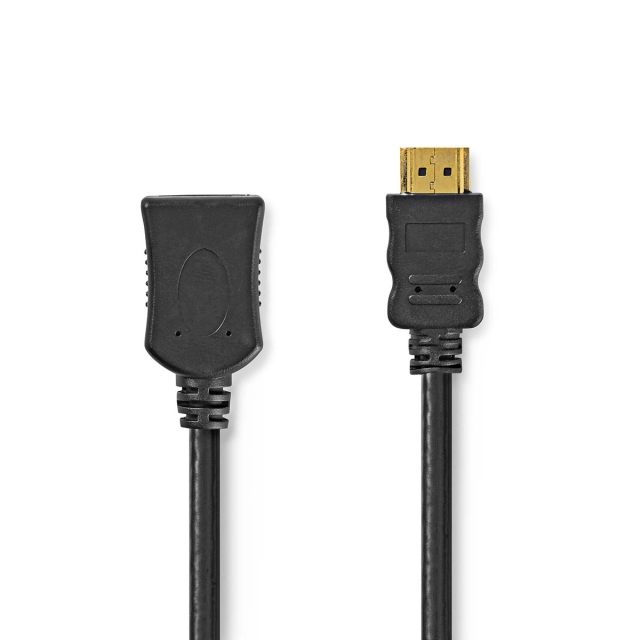 Nedis High Speed ​​HDMI™-Kabel met Ethernet | HDMI™ Connector | HDMI™ Output | 4K@60Hz | ARC | 10.2 Gbps | 2.00 m | Rond | PVC | Zwart | Label