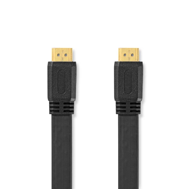 Nedis High Speed HDMI™-Kabel met Ethernet | HDMI™ Connector | HDMI™ Connector | 4K@30Hz | 10.2 Gbps | 1.50 m | Plat | PVC | Zwart | Label