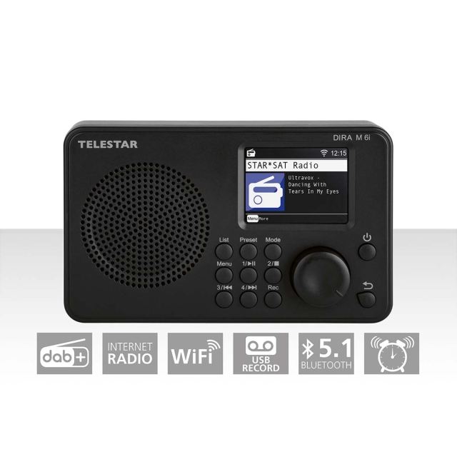 TELESTAR DIRA M 6i Ultracompacte multifunctionele radio DAB+ / FM / internet / Bluetooth Zwart