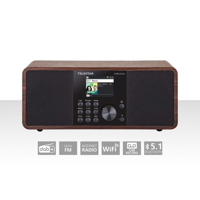 TELESTAR DIRA S 24i Multifunctionele Stereo Radio DAB+ / FM / Internet / Bluetooth Hout