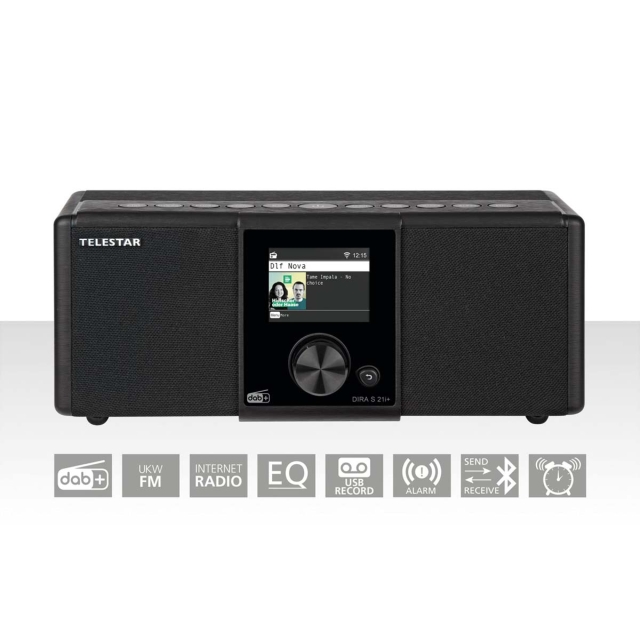 TELESTAR DIRA S21i+ EWF Multifunctionele Stereo Radio DAB+ / FM / Internet / Bluetooth Zwart