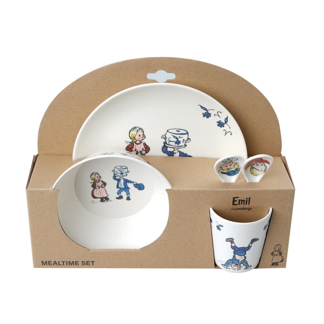 Barbo Toys Emil 100% Melamine 5-delig pakket (bord, kom, beker, 2 lepels)