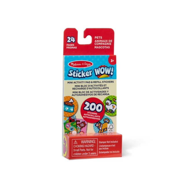 Melissa & Doug Sticker WOW! Mini Activiteiten Pad & Navulling Stickers : Huisdieren