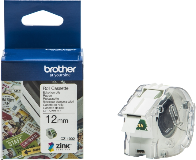 Brother CZ1002 plakband, 12 mm x 5 m, wit