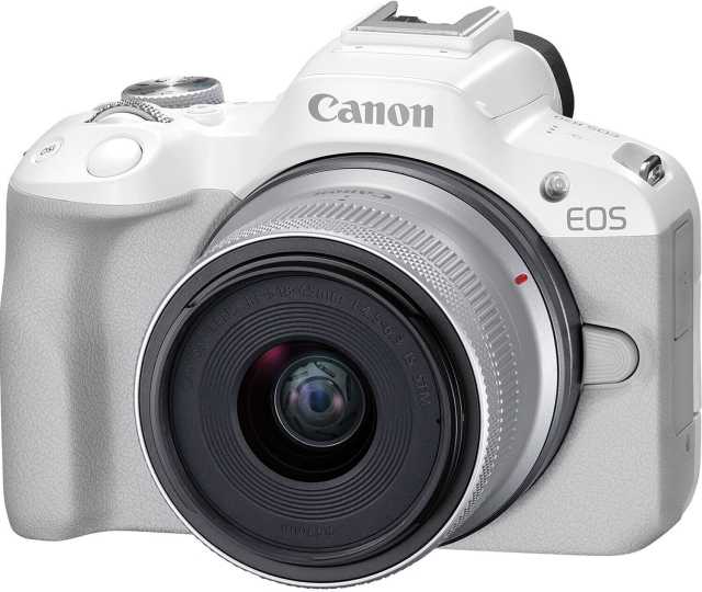 Canon EOS R50 systeemcamera, wit + 18-45 mm objectief