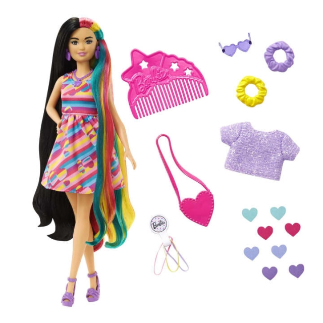 Barbie Totally Hair - pop met hartenthema (HCM90)