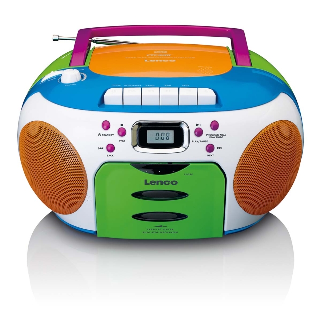 Lenco Draagbare radio met CD en cassette Kids Multi Colour