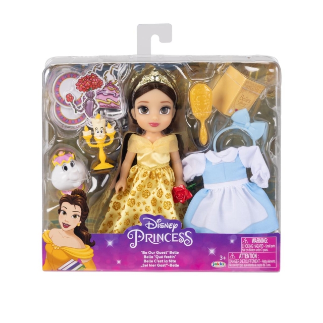 JAKKS Pacific Disney Princess 6 Inch Kleine Pop met Extra Mode & Accessoires Be Our Guest Belle