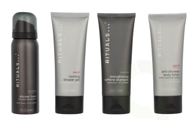 Rituals Homme Set 260 ml Shower Foam 50ml/Strenghtening Caffeine Shampoo 70ml/Anti Dry Body Lotion 70ml/Cooling Shower Gel 70ml