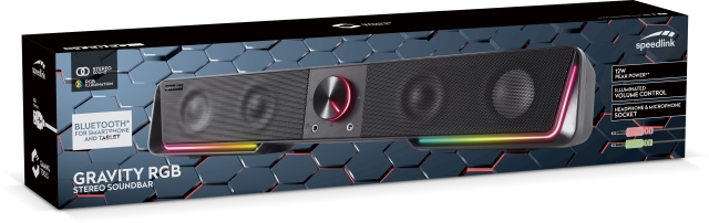 Speedlink GRAVITY RGB Stereo Soundbar, zwart