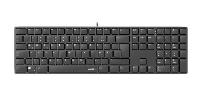 Speedlink RIVA Slim Metal Scissor Keyboard, zwart - DE Layout