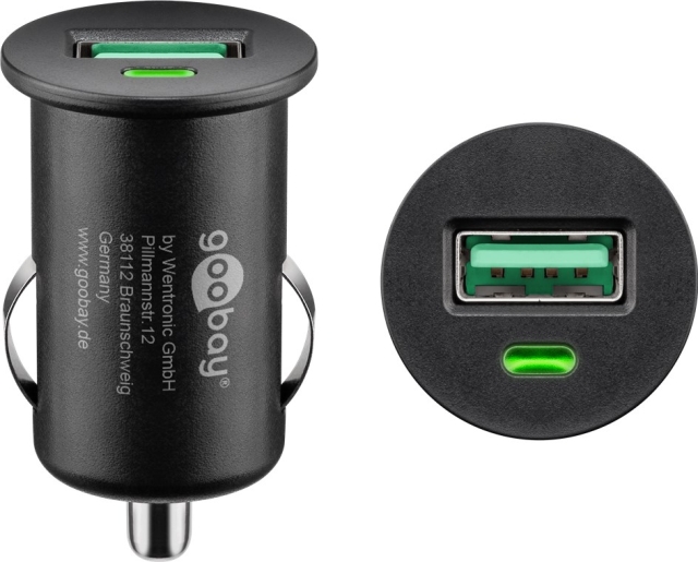 Goobay Snabbladdning USB billadare (18 W) 18 W max. 2,4 A (12/24 V) 1x USB QC 3.0