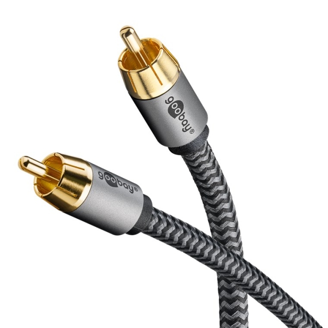 Goobay Mono RCA-kabel, 3 m Cinch kontakten (woofer, Center) > Cinch kontakten (woofer, Center)