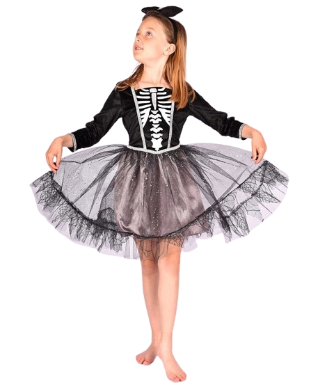 Den Goda Fen Skeletjurk met hoofdband (122-128 cm) (F77733)