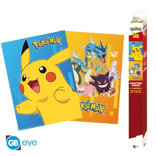 Abysse POKEMON - Set 2 posters - Kleurrijke personages (52x38)