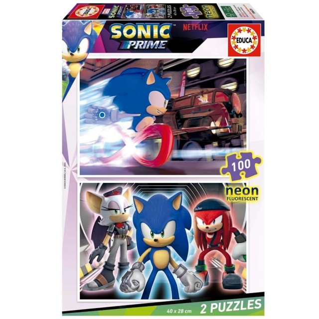 Educa 2x100 Sonic Prime Neon Puzzel (80-19629)