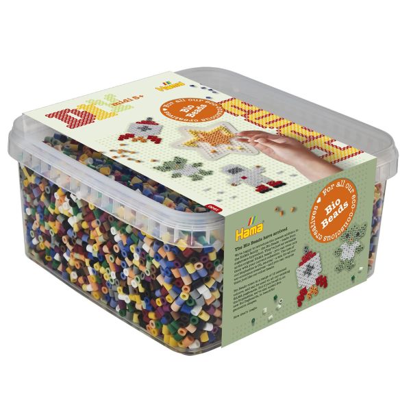 HAMA Beads Hama - BIO midi - 15.000 stuks + 1 sterplaat in emmer (371900)