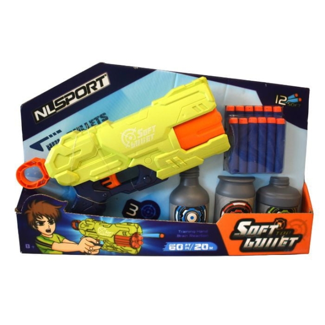 GA-Toys Dartpistool van zacht schuim - 28 cm - 2 geassorteerde kleuren