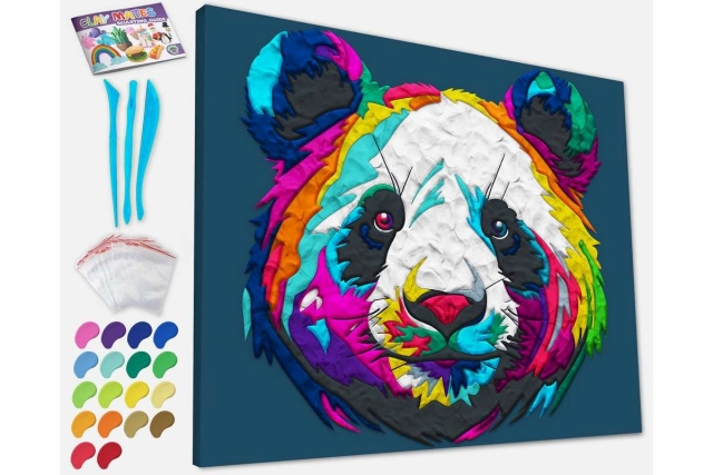 SPLAT PLANET Kleischilderij op canvas 30x40cm - Panda (777682)