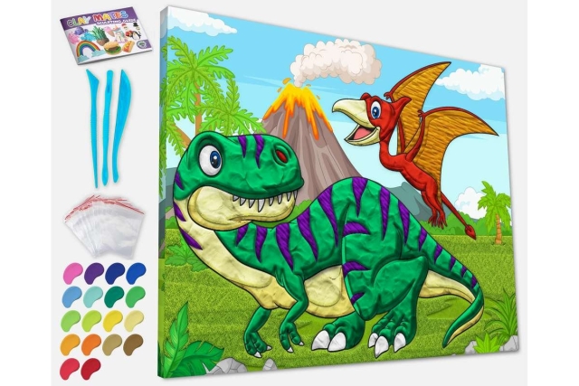 SPLAT PLANET Kleischilderij op canvas 30x40cm - Dinosaurussen (777689)