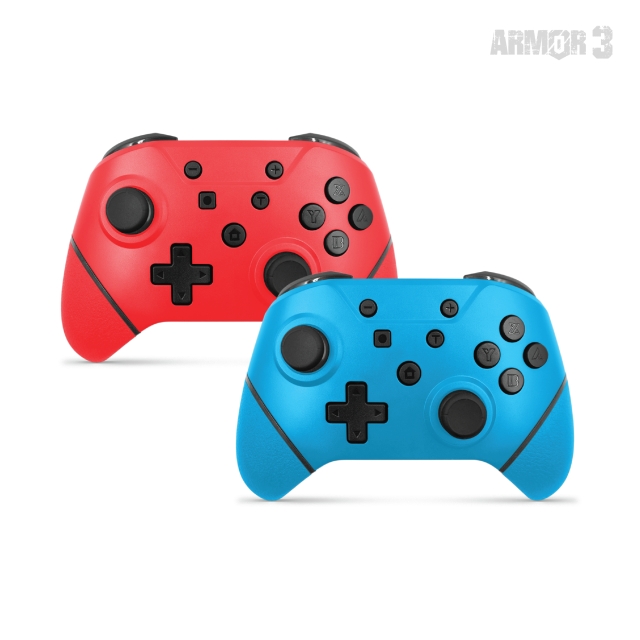 Hyperkin Nuchamp Draadloze Controller - Switch/Oled (2in1 Pack) (Zwart, Rood)