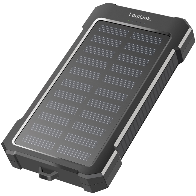 LogiLink Solcells-Powerbank 10.000mAh 2xUSB-A + USB-C in/ut 12W