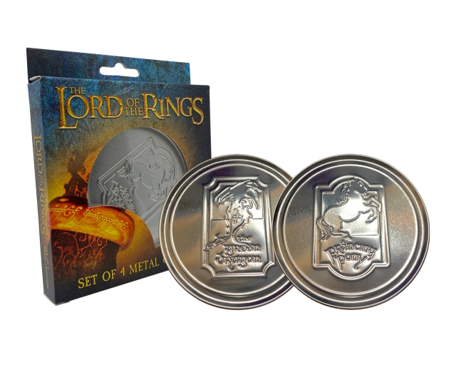Fanatik The Lord of the Rings set van 4 metalen onderzetters in reliëf