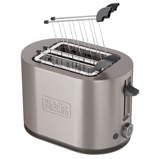 BLACK+DECKER Brödrost Toaster 2-Slots 900W Inox