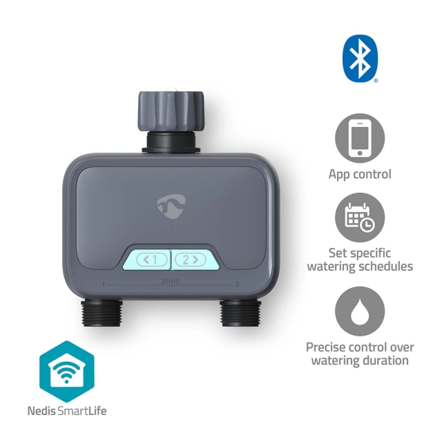 Nedis SmartLife Water Control | Bluetooth® | Batterij Gevoed | IP54 | Maximale waterdruk: 8 Bar | Android™ / IOS