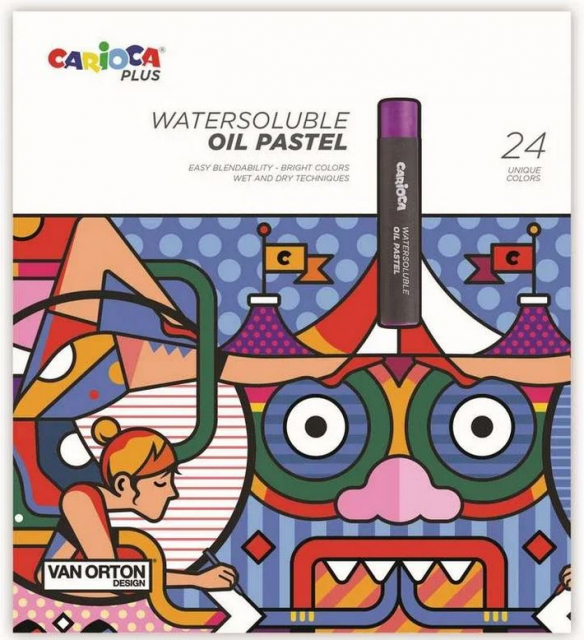CARIOCA Plus - Wateroplosbare oliepastels, 24 st. (809315)