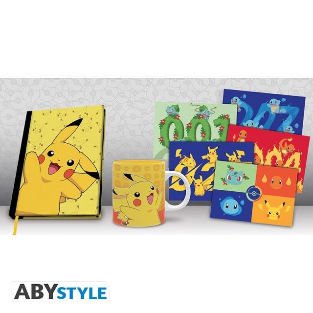 Abysse POKEMON - Pck A5 notitieboekje + Mok320ml + Ansichtkaarten Pikachu