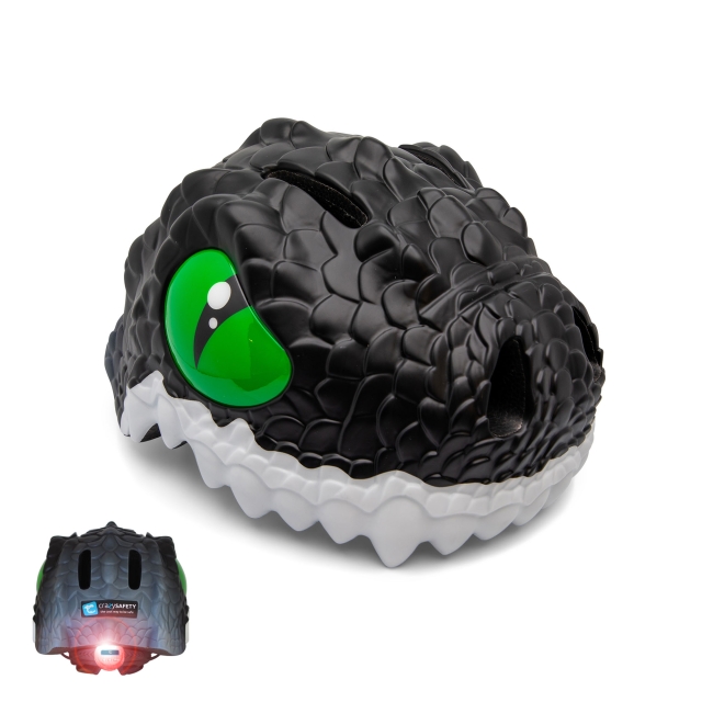 Crazy Safety Black Dragon kinderfietshelm (100201-01-M)