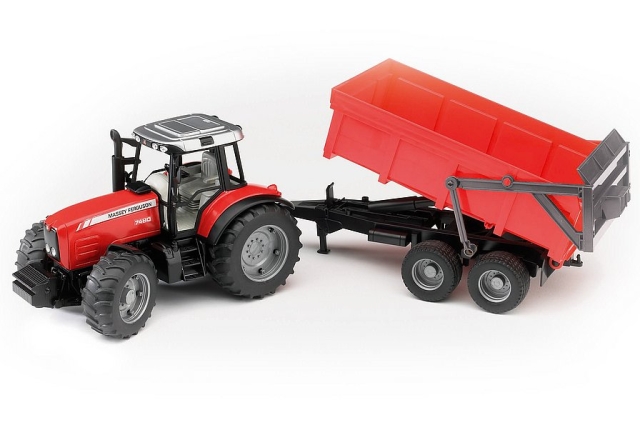 Bruder Massey Ferguson 7480 met kipwagen (02045)