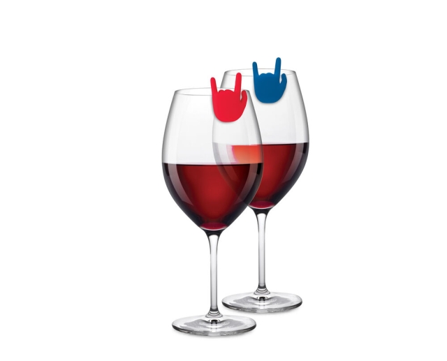 Winkee Drankmarkeerders - Rots Hand Glasmarkeerder - Set van 8