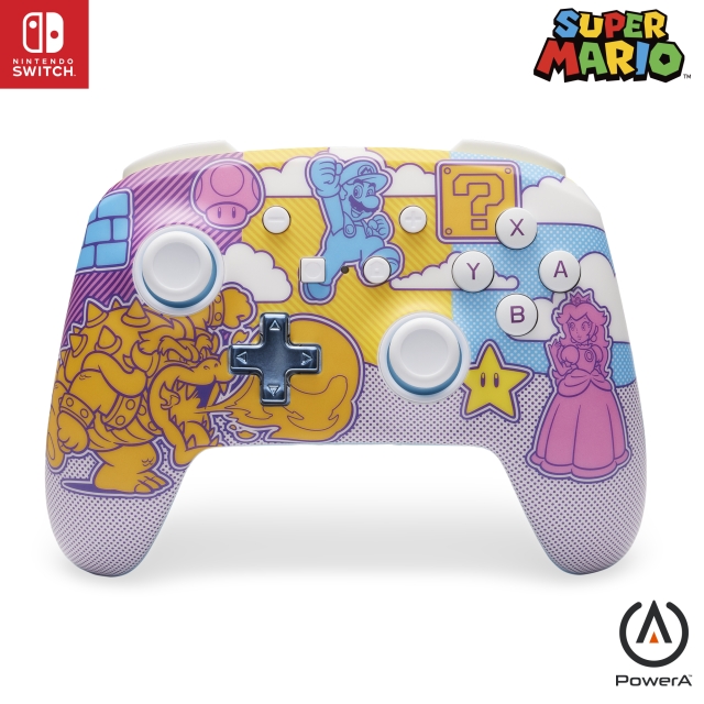 PowerA Verbeterde draadloze controller - Paddenstoelenrijk Pop Art (Nintendo Switch)