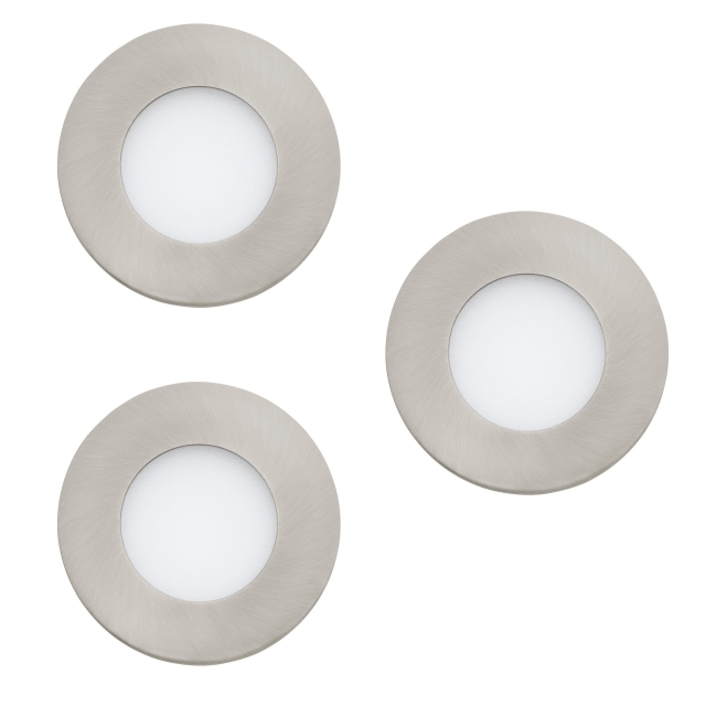 Eglo Set van 3x Fueva-Z inbouwlampen geborsteld staal Ø8,5 - TW - Zigbee, Bluetooth