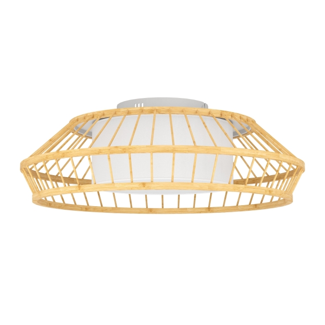 Eglo Yuku-Z plafondlamp bamboe Ø46 - RGB + TW - Zigbee, Bluetooth