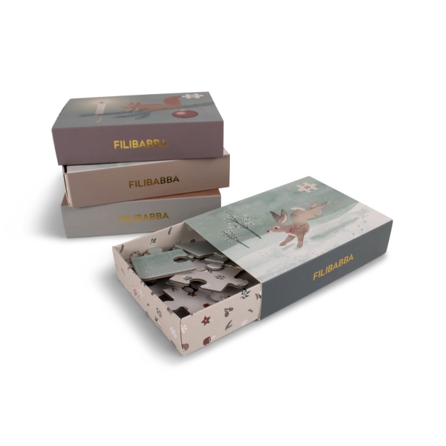 Filibabba Set van 4 puzzels - Wonderful Winter - (FI-03311)