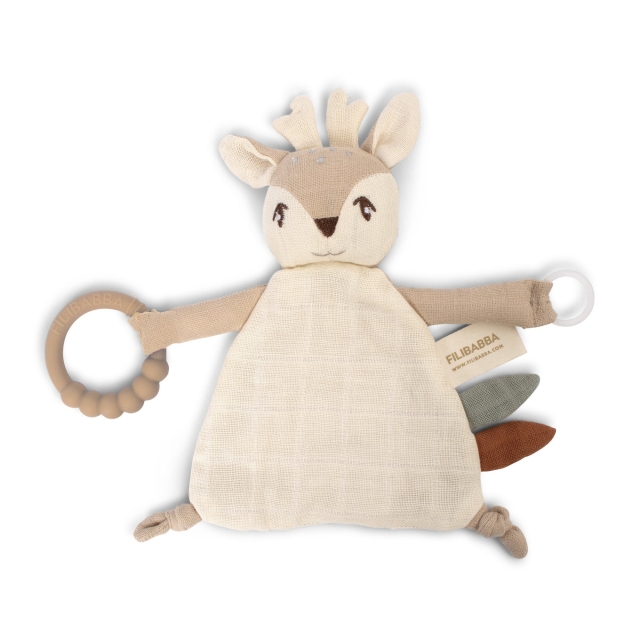 Filibabba Knuffeldoekje met bijtring - Fawn - (FI-03357)