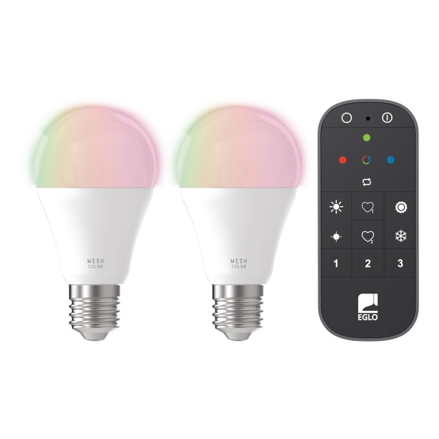 Eglo Set van 2x E27 A60, afstandsbediening - RGB + TW - Zigbee, Bluetooth