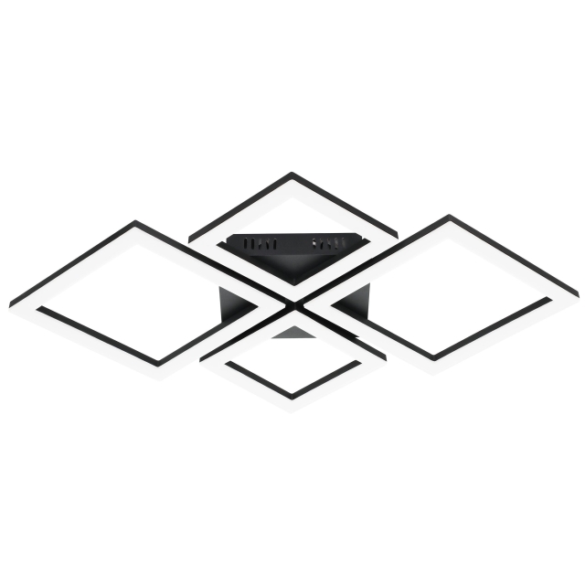 Eglo Paranday-Z plafondlamp met vierkantjes zwart 47x43 - TW - Zigbee, Bluetooth