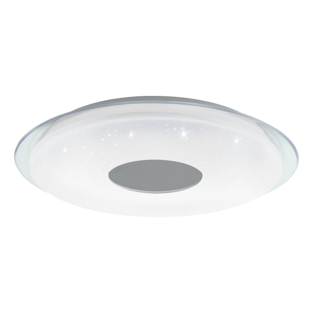 Eglo Lanciano-Z plafondlamp chroom en wit met kristaleffect Ø45 - TW - Zigbee, Bluetooth